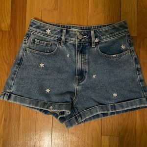 PacSun Daisy Medium Blue Denim Mom Shorts